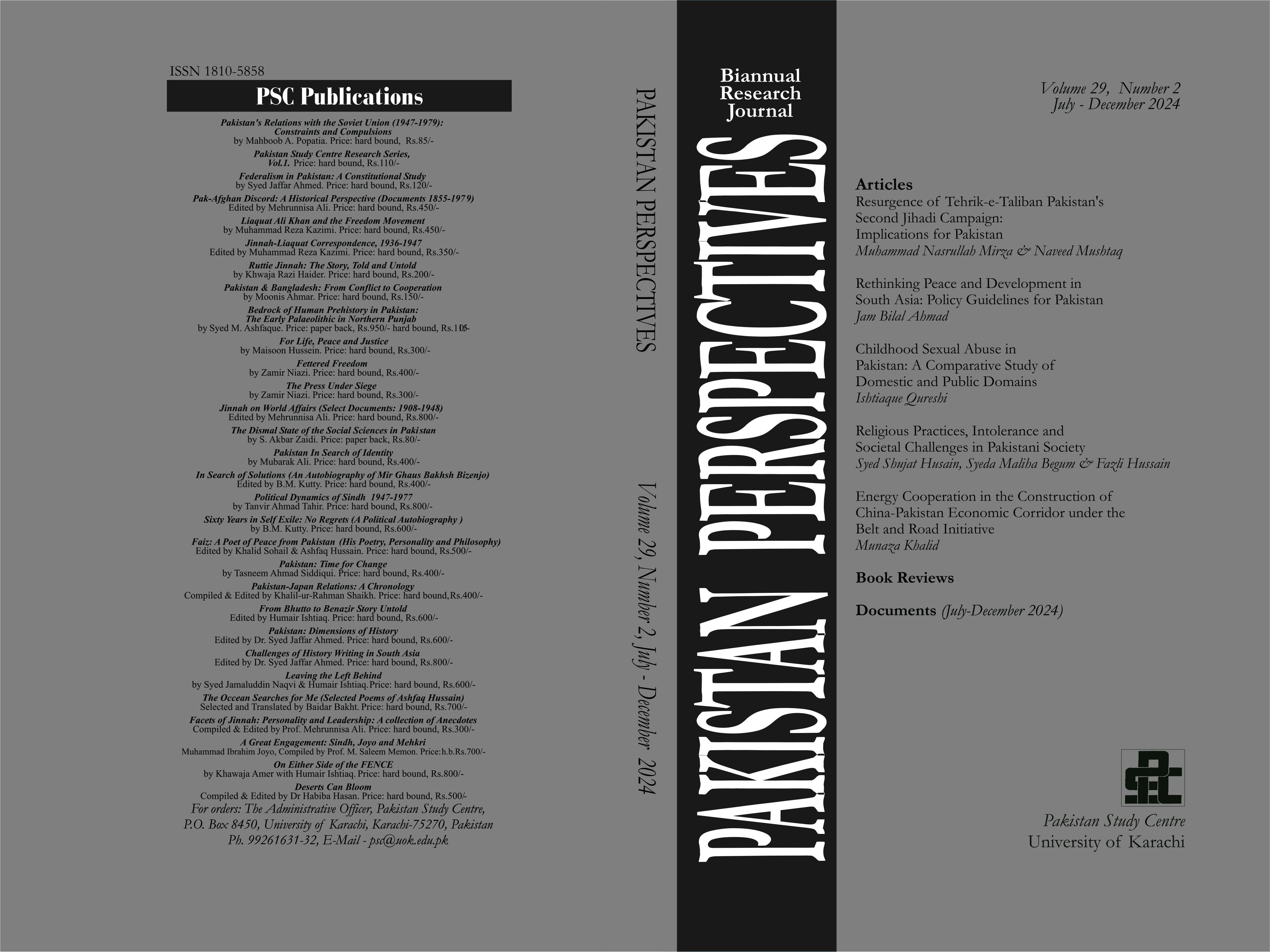					View Vol. 29 No. 2 (2024): Pakistan Perspectives
				